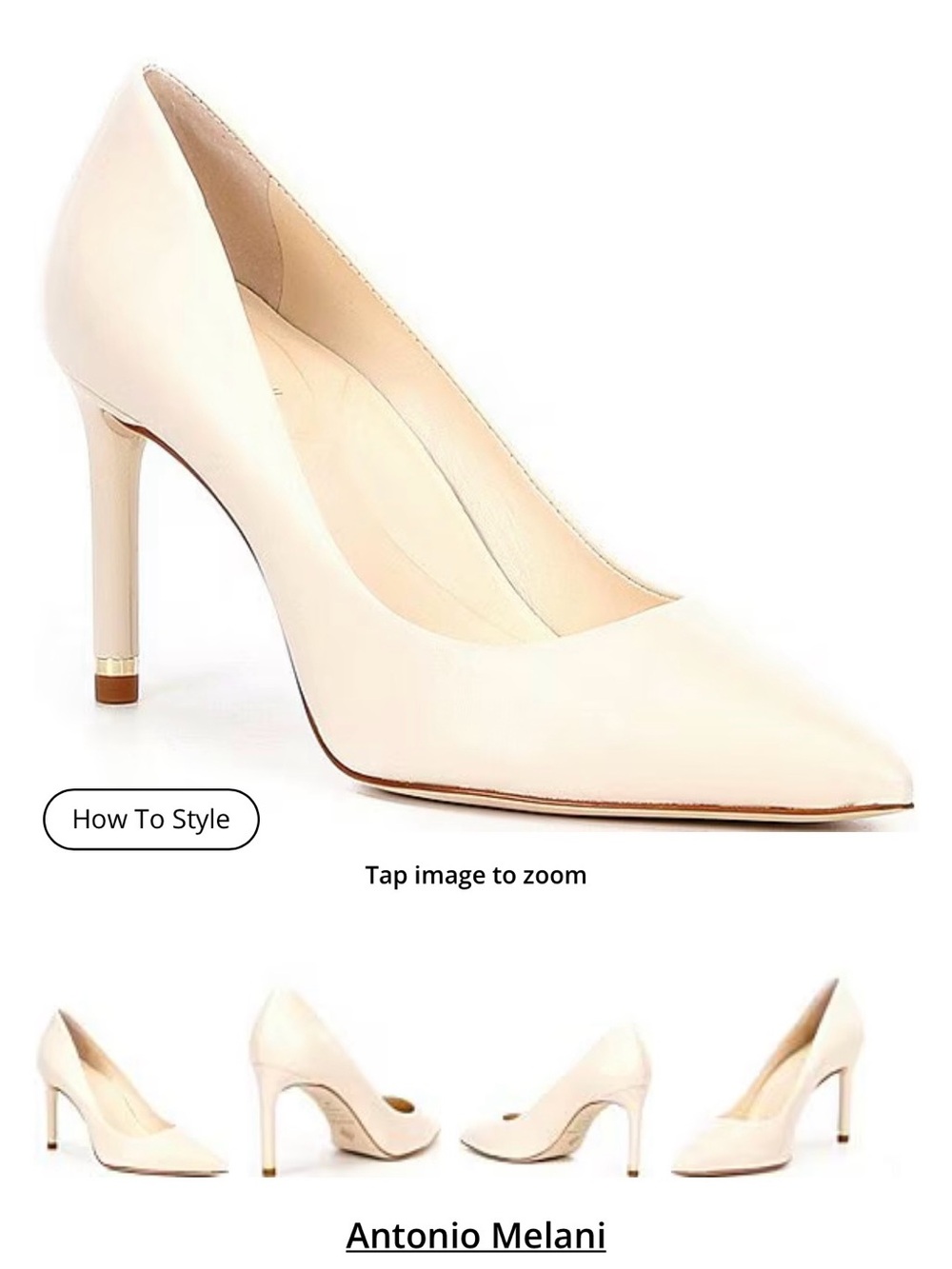 ANTONIO MELANI Cream Pointed-Toe Stiletto Pump